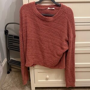 Double Zero Women's Textured Knit Sweater - Rust